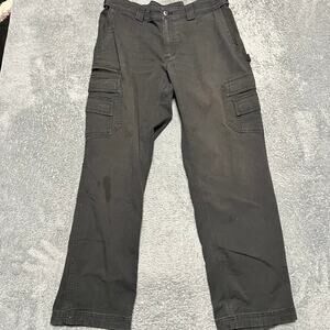 Duluth Trading Pants Mens 36 x32 Faded Black Flex Fire Hose Cargo Work
